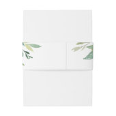 Bandeau De Faire-part Élégant Faire-part de mariage de feuillage vert tr (Dos Example)