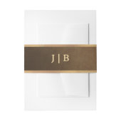 Bandeau De Faire-part Elegant Faux Gold Border Wedding Monogram (Devant example)