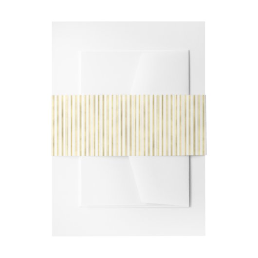 Bandeau De Faire-part Elégant Faux Gold et White Stripes (Devant example)