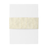 Bandeau De Faire-part Elégant Faux Gold et White Stripes (Dos Example)