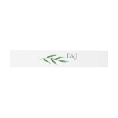 Bandeau De Faire-part Élégant Feuille d'aquarelle Mariage Monogramme (Plat)