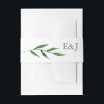 Bandeau De Faire-part Élégant Feuille d'aquarelle Mariage Monogramme<br><div class="desc">Envoyez vos invitations dans le style avec cet élégant groupe de ventre d'invitation de mariage avec de beaux feuilles d'aquarelle peints à la main et votre monogramme personnalisé. Voir notre boutique pour plus de pièces dans ce design!</div>