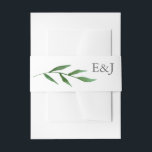 Bandeau De Faire-part Élégant Feuille d'aquarelle Mariage Monogramme<br><div class="desc">Envoyez vos invitations dans le style avec cet élégant groupe de ventre d'invitation de mariage avec de beaux feuilles d'aquarelle peints à la main et votre monogramme personnalisé. Voir notre boutique pour plus de pièces dans ce design!</div>