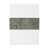 Bandeau De Faire-part Élégant Feuille Sage Monogram (Dos Example)