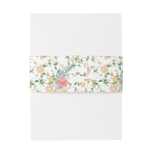 Bandeau De Faire-part Élégant Fleur sauvage Monogram Floral Mariage (Dos Example)