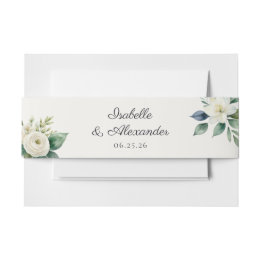 Bandeau De Faire-part Élégant floral botanique blanc Mariage sur mesure