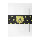 Bandeau De Faire-part Elegant Gold & Black Star Pattern Monogram (Devant example)