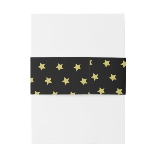 Bandeau De Faire-part Elegant Gold & Black Star Pattern Monogram (Dos Example)