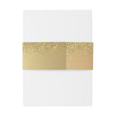 Bandeau De Faire-part Elegant Gold Parties scintillant Bokeh, Coeurs (Dos Example)