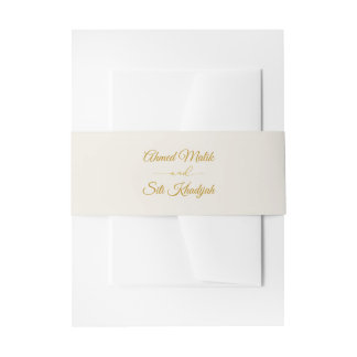 Bandeau De Faire-part Elegant Gold Script Wedding Invitation Belly Band