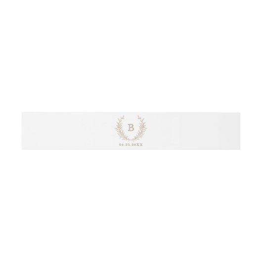 Bandeau De Faire-part Élégant Golden Laurel Wreath Mariage Monogramme (Plat)