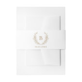 Bandeau De Faire-part Élégant Golden Laurel Wreath Mariage Monogramme (Devant example)