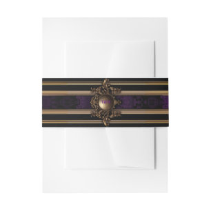 Bandeau De Faire-part Élégant gothique violet et or