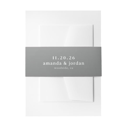 Bandeau De Faire-part Elegant Gray Minimalist Typographic (Devant example)
