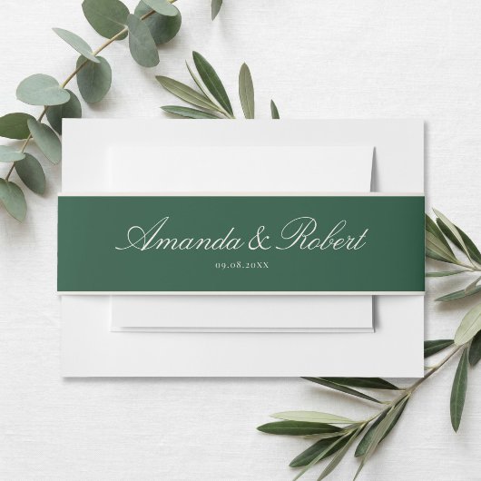 Bandeau De Faire-part Elegant Green Classy Wedding