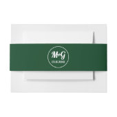 Bandeau De Faire-part Élégant initiales vert foncé mariage de printemps (Devant Example)