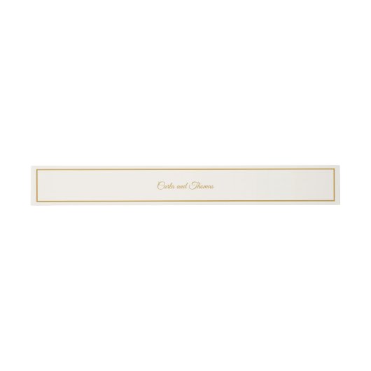 Bandeau De Faire-part Elegant ivory and gold label (Plat)