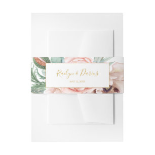 Bandeau De Faire-part Elégant Jardin Floral Blush MARIAGE