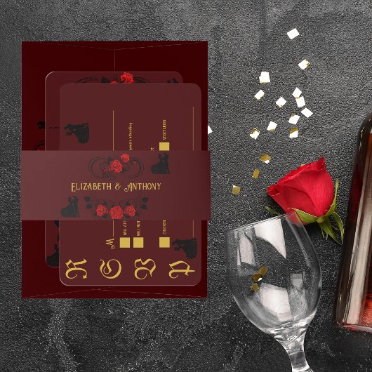 Bandeau De Faire-part Elégant jardin Rose