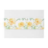 Bandeau De Faire-part Elégant jaune pêche orange aquarelle fleurie (Dos exemple)