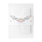 Bandeau De Faire-part Élégant Joli Monogramme Initiales Floral Mariage (Devant example)