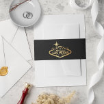 Bandeau De Faire-part Elégant Las Vegas Destination Mariage<br><div class="desc">Célébrez dans le style avec ces groupes de ventre mariage modernes et très tendance. Ce design s'associe à l'élégante collection de mariage de destination de Las Vegas conçue par Invitation Republic. www.zazzle.com/invitation_republic</div>