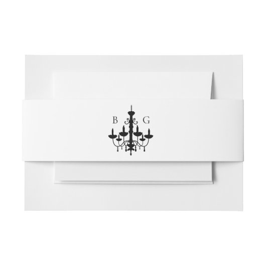 Bandeau De Faire-part Élégant lustre noir blanc Mariage (Devant Example)