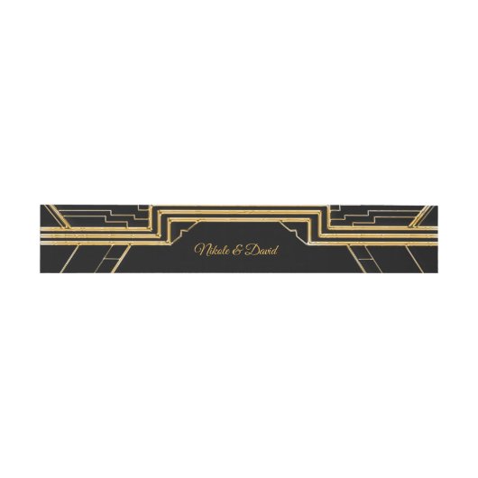 Bandeau De Faire-part Élégant Mariage Art Déco Gatsby (Plat)