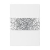 Bandeau De Faire-part Elégant Mariage blanc Parties scintillant argent (Dos Example)