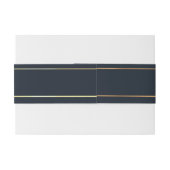 Bandeau De Faire-part Elégant Mariage bleu et or de la marine (Dos exemple)