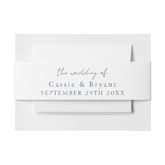 Bandeau De Faire-part Élégant Mariage bleu marine moderne Script