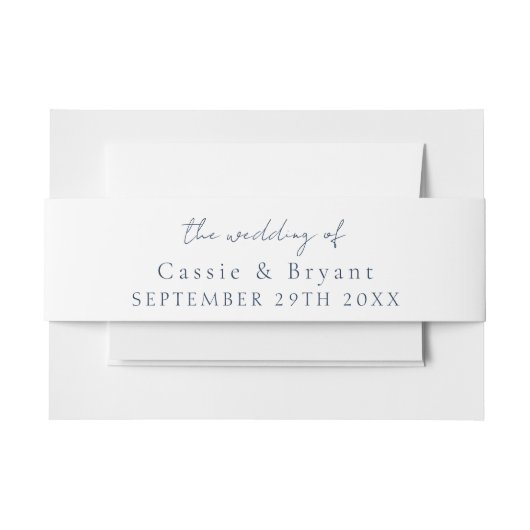 Bandeau De Faire-part Élégant Mariage bleu marine moderne Script (Devant Example)