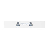 Bandeau De Faire-part Élégant Mariage botanique en marbre bleu or (Plat)