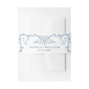 Bandeau De Faire-part Élégant Mariage couleur bleu couleur orné victorie