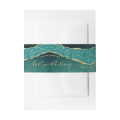 Bandeau De Faire-part Élégant Mariage d'âge Turquoise & Or (Devant example)