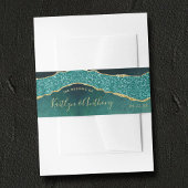 Bandeau De Faire-part Élégant Mariage d'âge Turquoise & Or