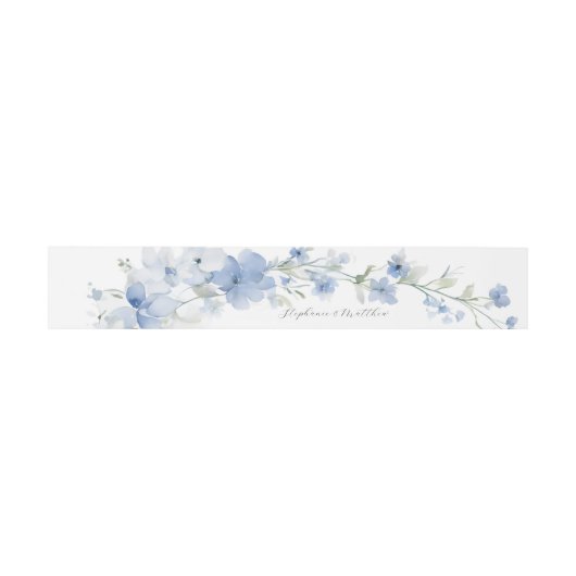 Bandeau De Faire-part Elégant Mariage d'aquarelle bleu d'été (Plat)