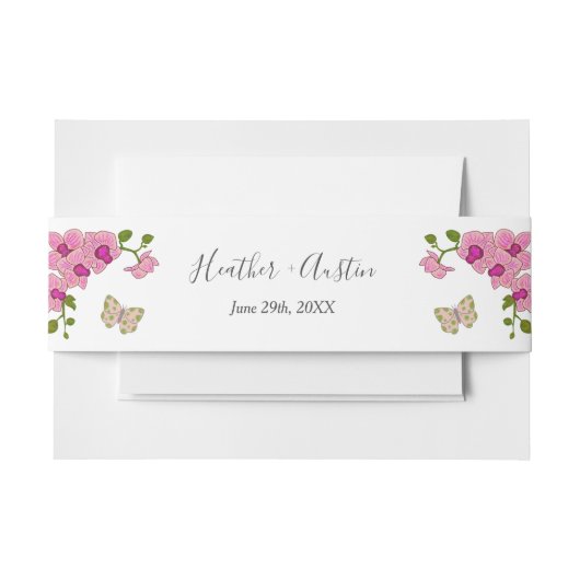 Bandeau De Faire-part Élégant Mariage de Bohême Orchidées violettes (Devant Example)