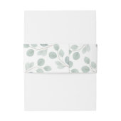 Bandeau De Faire-part Elégant Mariage de branche Eucalyptus aquarelle (Dos Example)