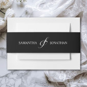 Bandeau De Faire-part Élégant Mariage de calligraphie noir et blanc