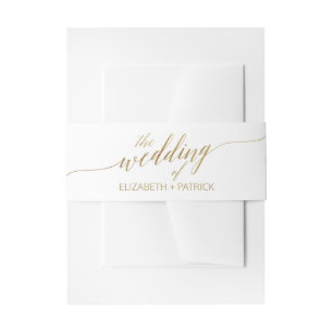 Bandeau De Faire-part Élégant Mariage de calligraphie or Bande de ventre