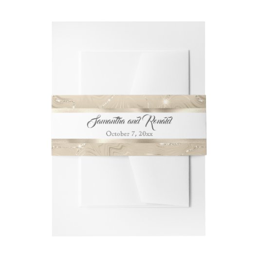 Bandeau De Faire-part Élégant Mariage de foulées d'or Sandy (Devant example)