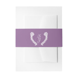 Bandeau De Faire-part Élégant Mariage de monogramme violet