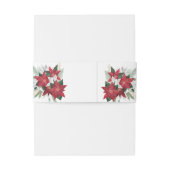 Bandeau De Faire-part Élégant Mariage de Noël Poinsettia (Dos Example)