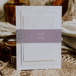 Bandeau De Faire-part Élégant Mariage de Parties scintillant en argent D