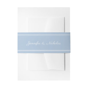 Bandeau De Faire-part Élégant Mariage de script bleu en poudre