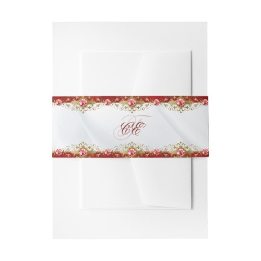 Bandeau De Faire-part Élégant Mariage de script de monogramme métallique (Devant example)