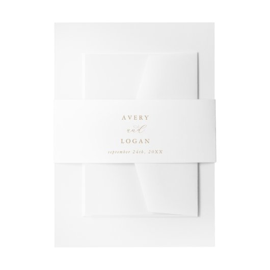 Bandeau De Faire-part Élégant Mariage de script Gold (Devant example)