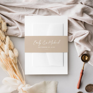 Bandeau De Faire-part Élégant Mariage de script minimal de type simple