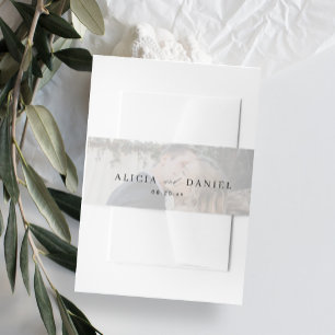 Bandeau De Faire-part Élégant mariage de superposition photo